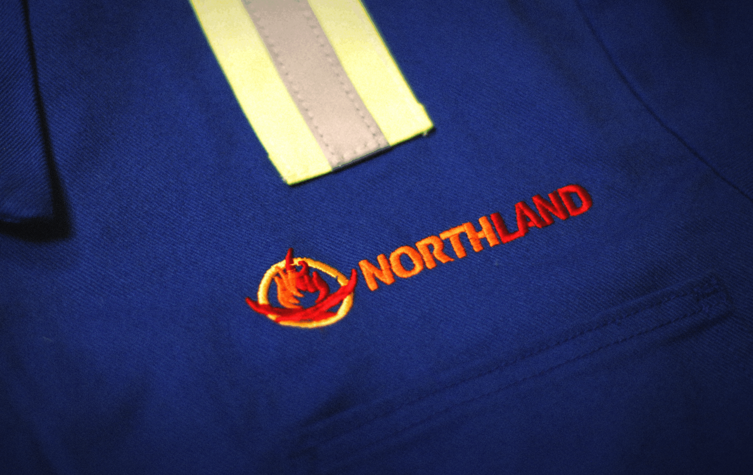 Northland logo embroidered onto FR workwear